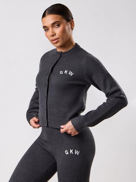 Gym King True Knit Track Cardigan, Charcoal, Charcoal