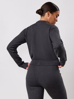 Gym King True Knit Track Cardigan, Charcoal - view 2, Charcoal