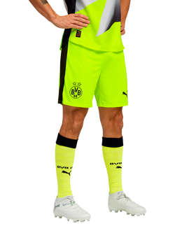 PUMA Borussia dryCELL Football Shorts, Yellow Alert/Black