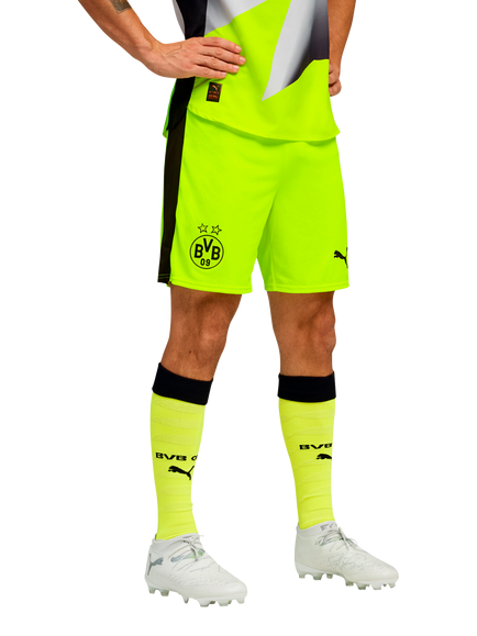 PUMA Borussia dryCELL Football Shorts, Yellow Alert/Black