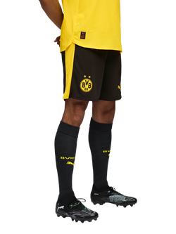 PUMA Borussia dryCELL Football Shorts, Black/Faster Yellow