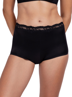 Dorina Origins Shiny Lace Boy Short Knickers, Black