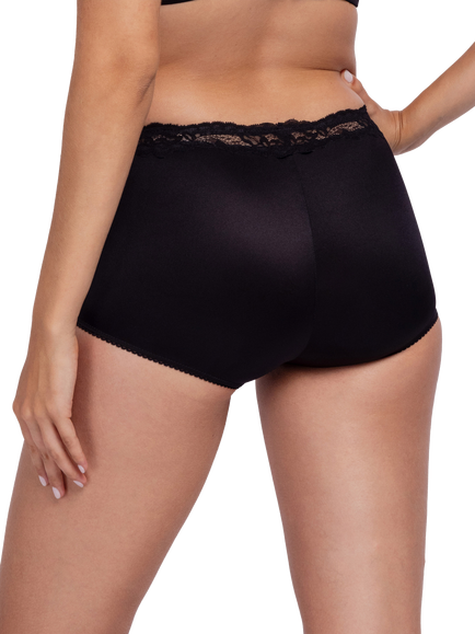 Dorina Origins Shiny Lace Boy Short Knickers - view 2, Black