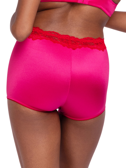 Dorina Origins Shiny Lace Boy Short Knickers - view 2, Fuchsia