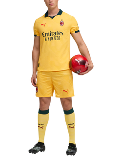 PUMA AC Milan Football Shorts - view 2, Yellow/Dark Myrtle
