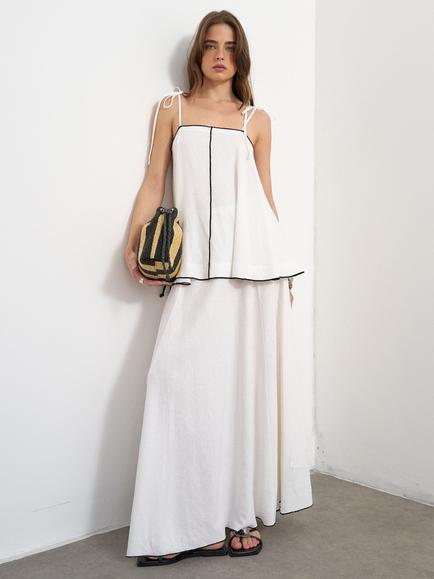 Topshop Linen Cami Top, White, White
