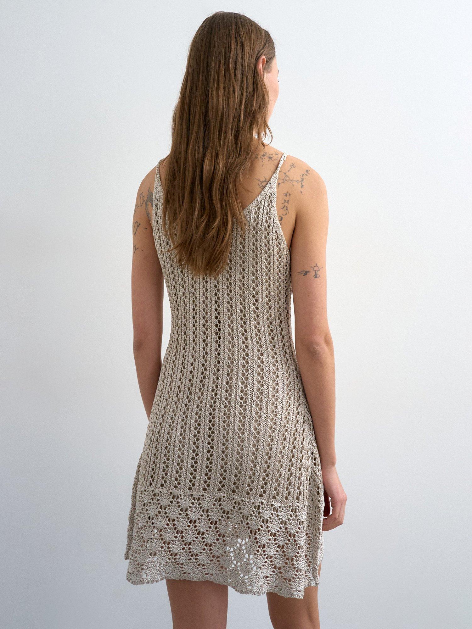 slim fit dress slacks Muche & Muchette Vita crochet mini dress coverup in gold  Rumpus Resort