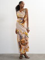 Topshop Tie Drape Orchid Dress, Yellow