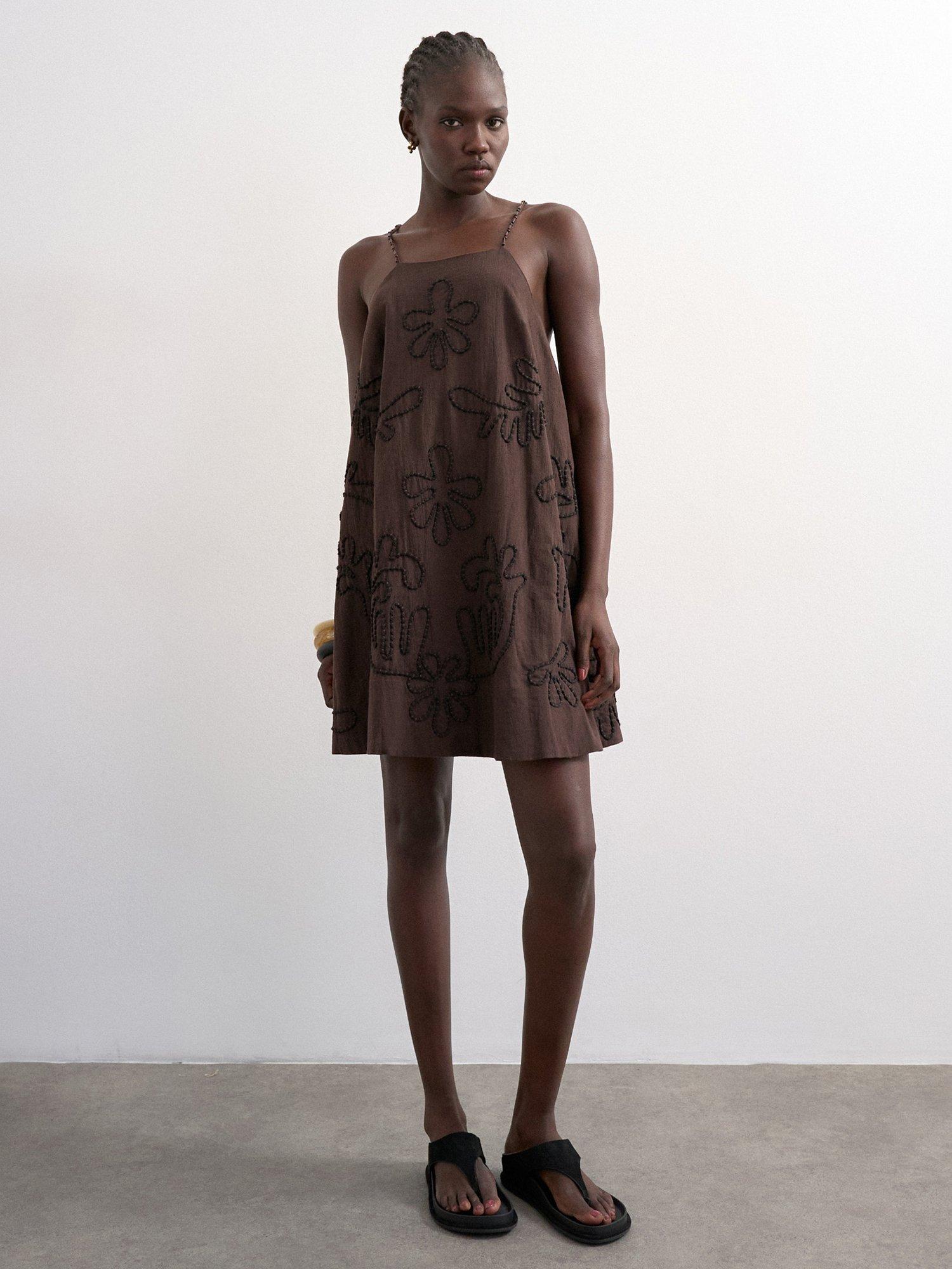 topshop embroidered mini dress New Topshop Embroidered Beaded Blue White Mini, New with out Tags