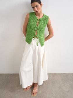 Topshop High Rise Denim Maxi Skirt, White, White