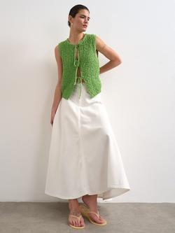 Topshop High Rise Denim Maxi Skirt, White - view 2, White