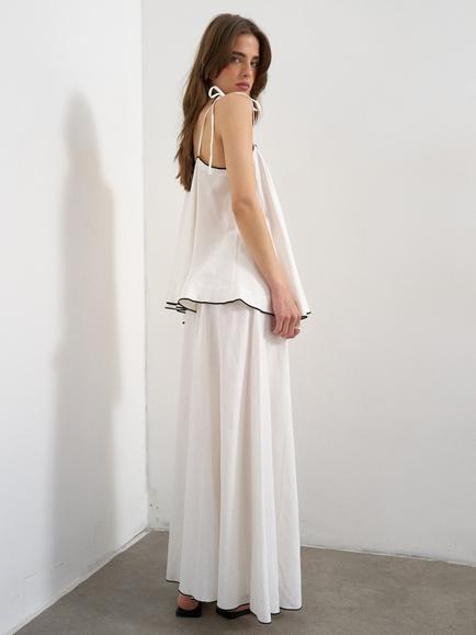 Topshop Linen Blend Maxi Skirt, White - view 2, White