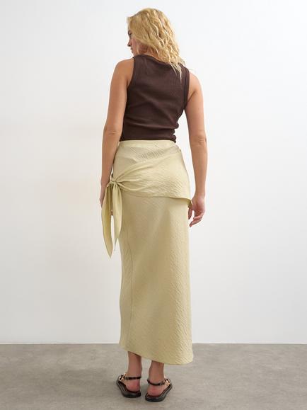 Topshop Modal Wrap Tie Maxi Skirt, Cream - view 2, Cream