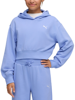 PUMA Kids' Youth Relaxed Cropped Hoodie, Intense Lavender
