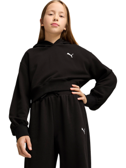 PUMA Kids' Youth Relaxed Cropped Hoodie, Puma Black
