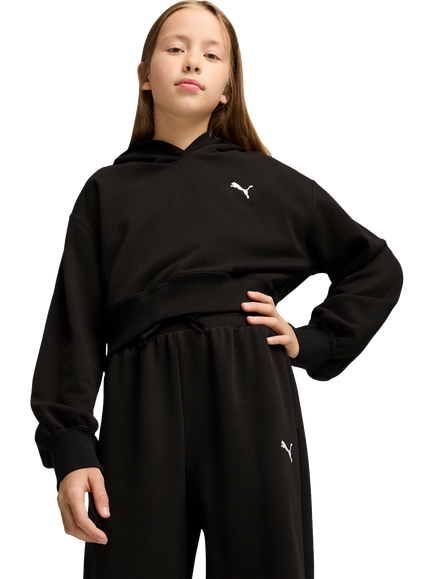 PUMA Kids' Youth Relaxed Cropped Hoodie, Puma Black