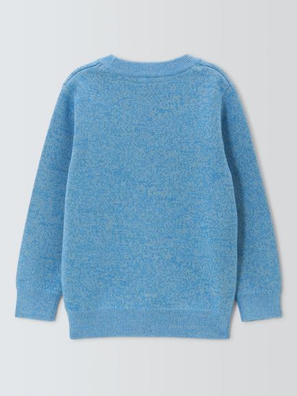 John Lewis Kids' Spaceman Embroidered Jumper, Little Boy Blue - view 2, Little Boy Blue