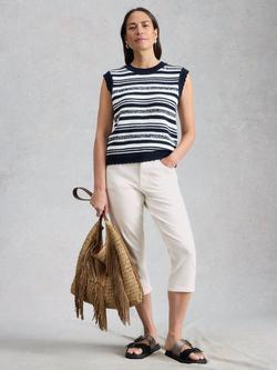 White Stuff Blake Capri Jeans, White, White