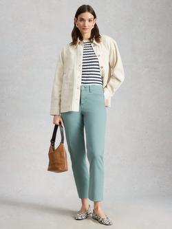 White Stuff Blake Straight Cropped Jeans, Green, Green