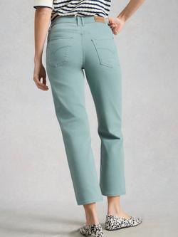 White Stuff Blake Straight Cropped Jeans, Green - view 2, Green