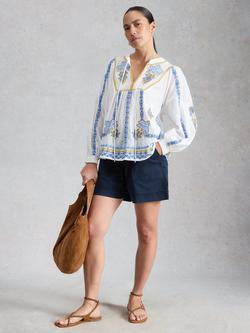 White Stuff Gabby Lightweight Cargo Shorts, Blue, Blue