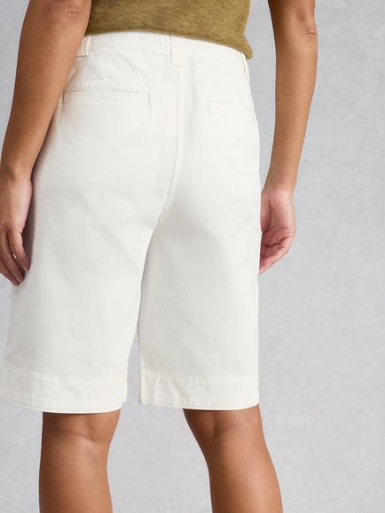 White Stuff Heidi Cotton Blend Chino Shorts, White - view 2, White