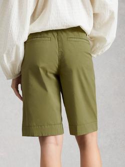 White Stuff Heidi Cotton Blend Chino Shorts, Green/Khaki - view 2, Green/Khaki