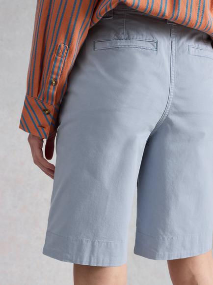 White Stuff Heidi Cotton Blend Chino Shorts, Light Blue - view 2, Light Blue