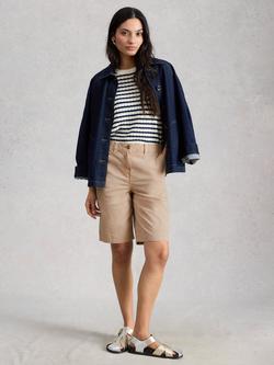 White Stuff Heidi Cotton Blend Chino Shorts, Natural, Natural