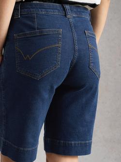 White Stuff Heidi Cotton Blend Chino Shorts, Blue Denim - view 2, Blue Denim