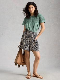 White Stuff Shelly Floral Shorts, Blue/Multi, Blue/Multi