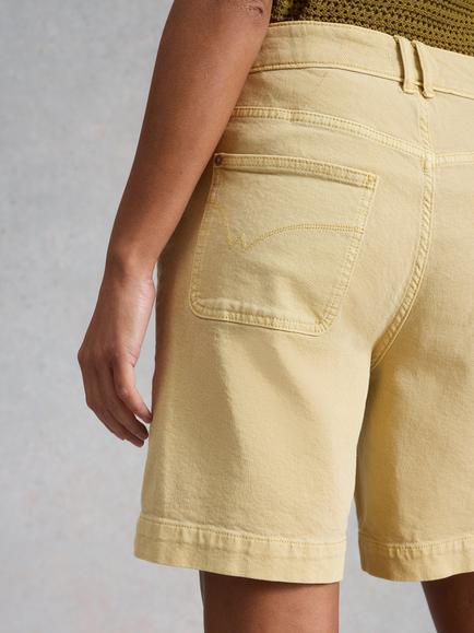 White Stuff Tia Denim Shorts, Light Green - view 2, Light Green