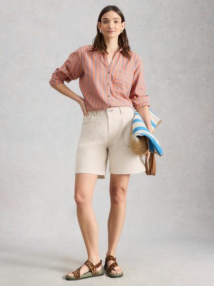 White Stuff Tia Denim Shorts, Natural, Natural