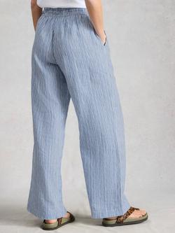 White Stuff Ally Wide Leg Trousers, Blue/Multi - view 2, Blue/Multi