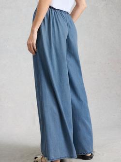 White Stuff Poppy Wide Leg Trousers, Blue - view 2, Blue