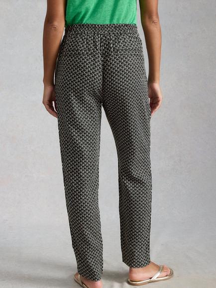 White Stuff Rowena Linen Tapered Trousers, Black - view 2, Black