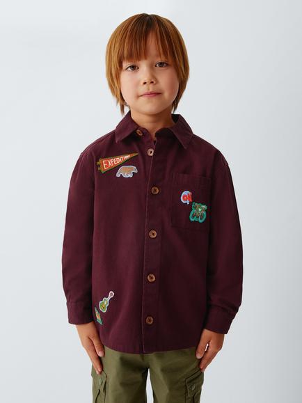 John Lewis Kids' Badge Shirt, Fig, Fig