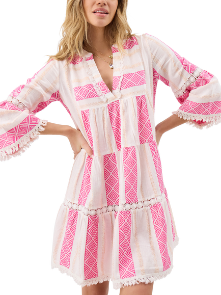 Accessorize Flute Mini Dress, Pink, Pink