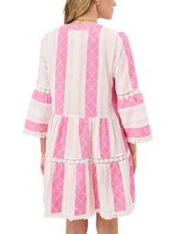 Accessorize Flute Mini Dress, Pink - view 2, Pink