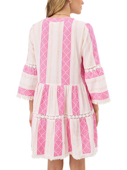 Accessorize Flute Mini Dress, Pink - view 2, Pink