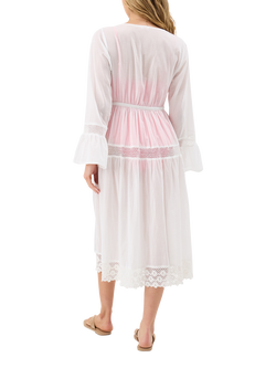 Accessorize Lace Trim Kimono, White - view 2, White