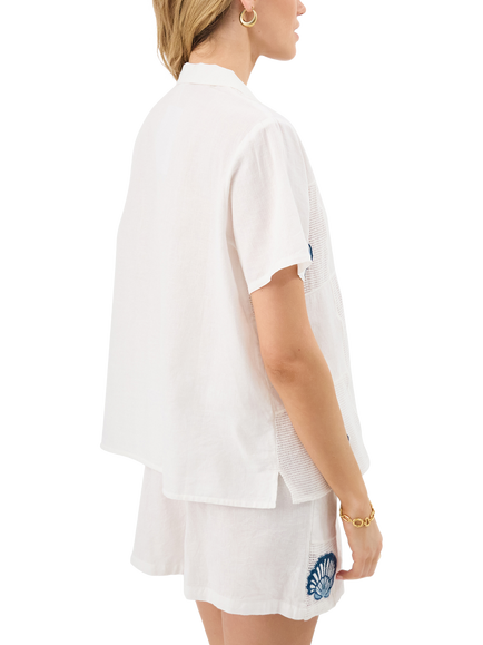 Accessorize Shell Patchwork Shirt - view 2, Ivory