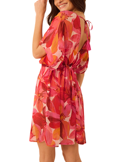Accessorize Bright Floral Kaftan, Multi - view 2, Multi