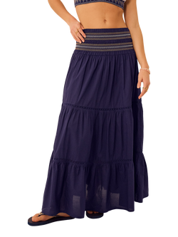 Accessorize Smocked Skirt, Navy, Navy