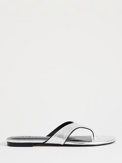 Topshop Sisi Toe Post Thong Sandals, Silver, Silver