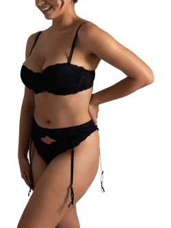 Dorina Perfect Lace Padded Balconette Bra - view 2, Black
