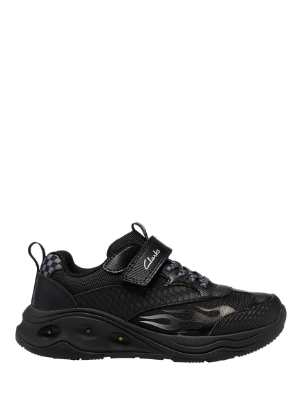 Clarks Kids' Gleam Go K Light Up Trainers, Black, Black