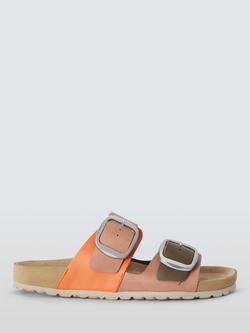 John Lewis Lollies Leather Double Strap Flatform Sandals, Orange, Orange
