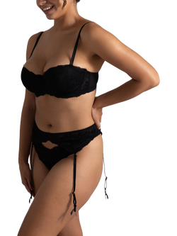 Dorina Perfect Lace Padded Balconette Bra, Pack of 2, Black - view 2, Black