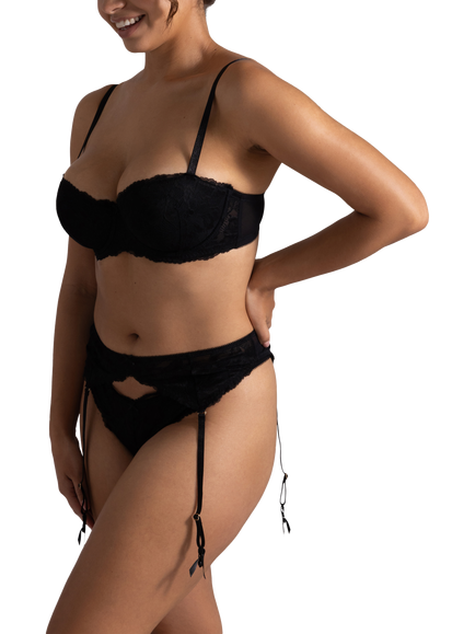 Dorina Perfect Lace Padded Balconette Bra, Pack of 2, Black - view 2, Black